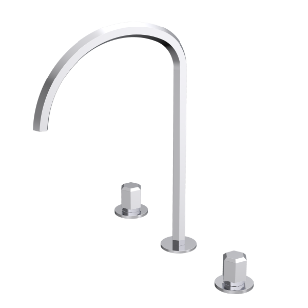 Torneira misturadora de lavatório com duas alças e três furos HB903C