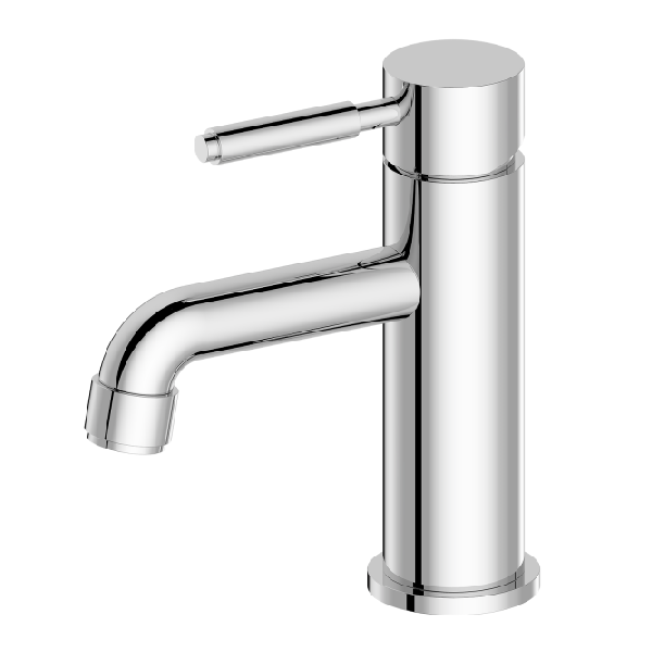 Polished Chrome Low-Foot Curved Spout Basin Faucet WB871C