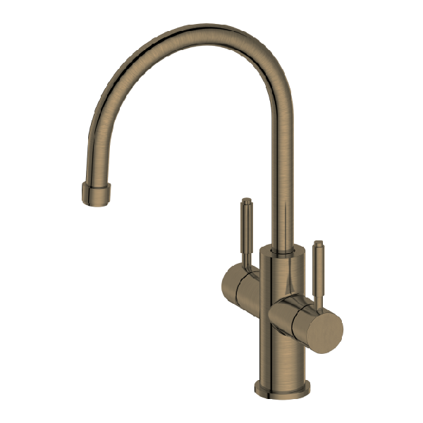 Grifo de cocina de latón antiguo con dos manijas WK873F