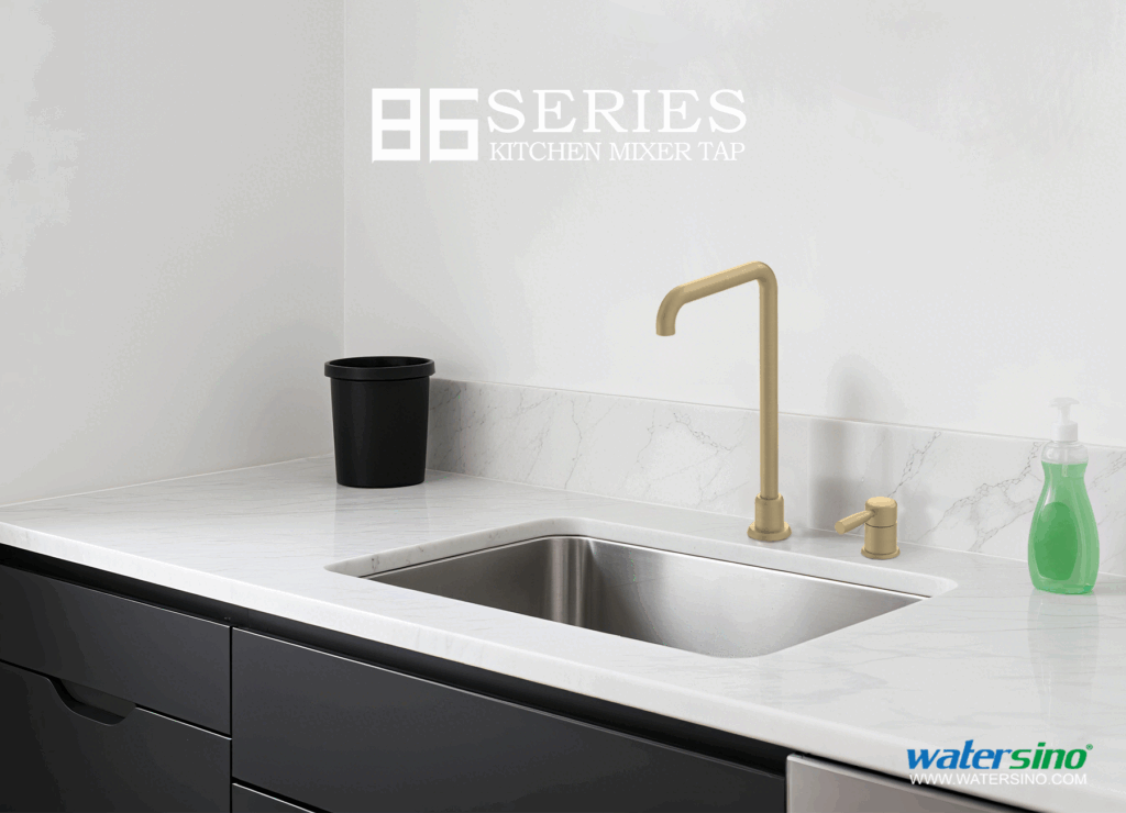 Watersino deck mounted double hole faucet