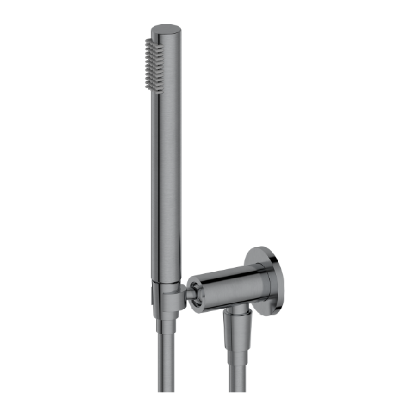 Cabezal de ducha de mano gris metalizado cepillado LB2087BS