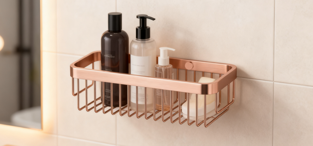 Brushed rose Gold Bath Basket for Hotels