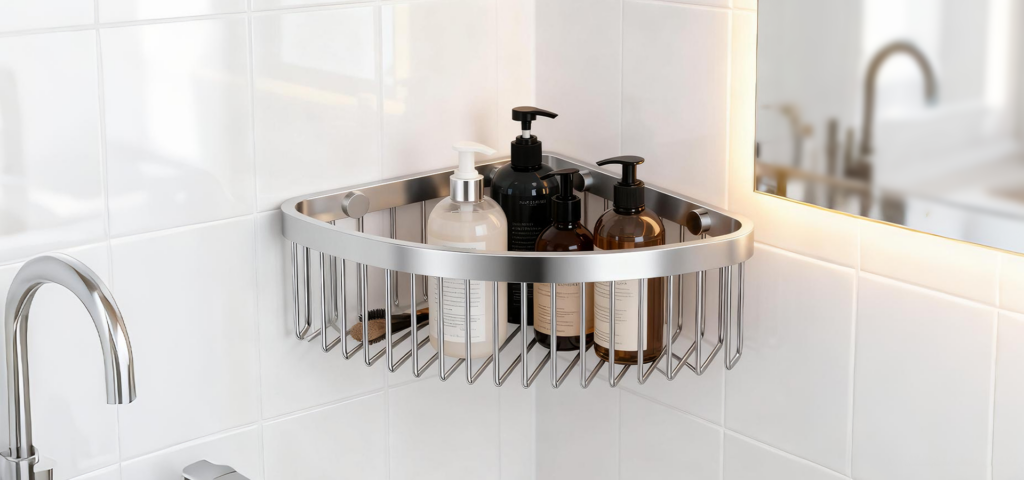 Corner triangular bath basket for hotel