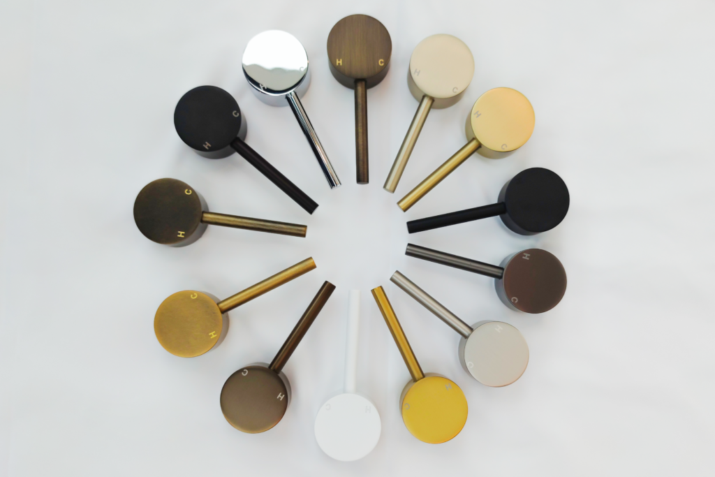 20 custom colors, including popular finishes like brushed gold, matte black, and chrome