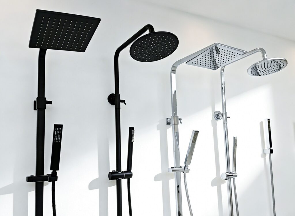 Square and Round Shower set