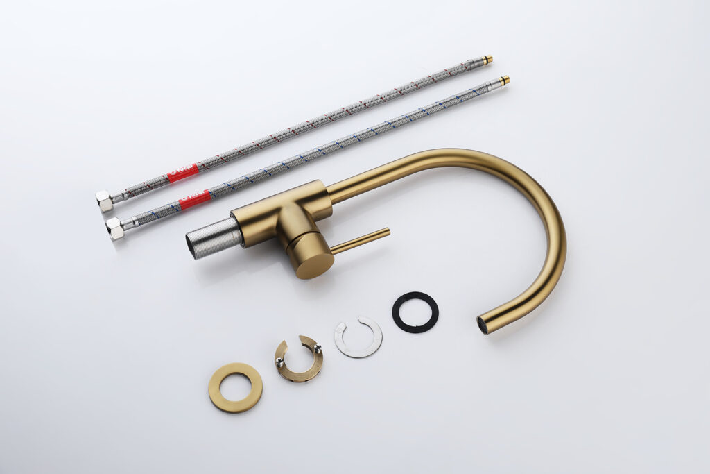 brushed gold kitchen faucet